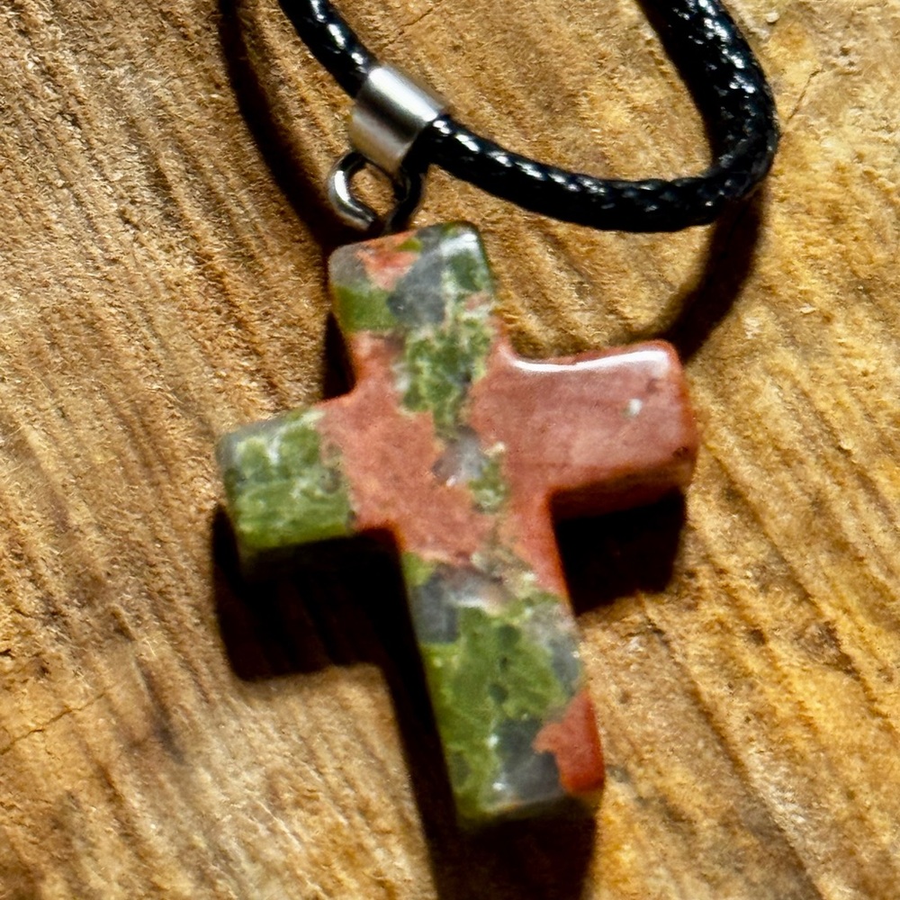 Artisan Earthy Tones Cross Pendant Necklace